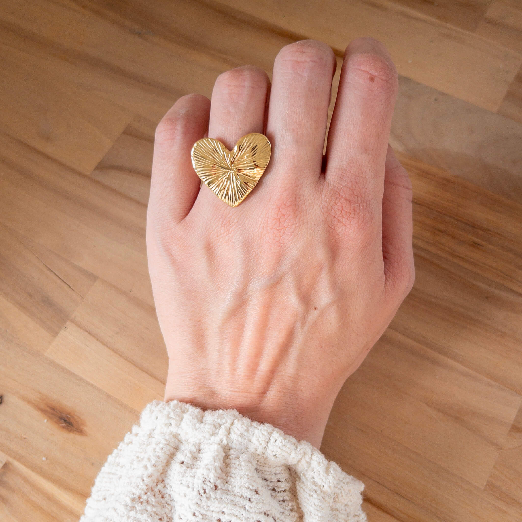 Bague cœur avec lignes Joséphine