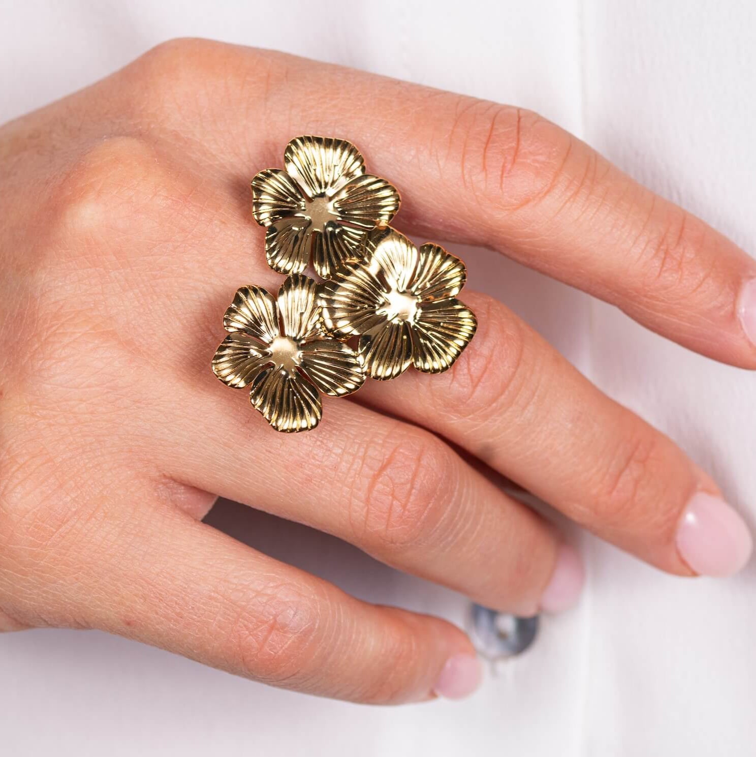 Bague réglable fleur XL Clara
