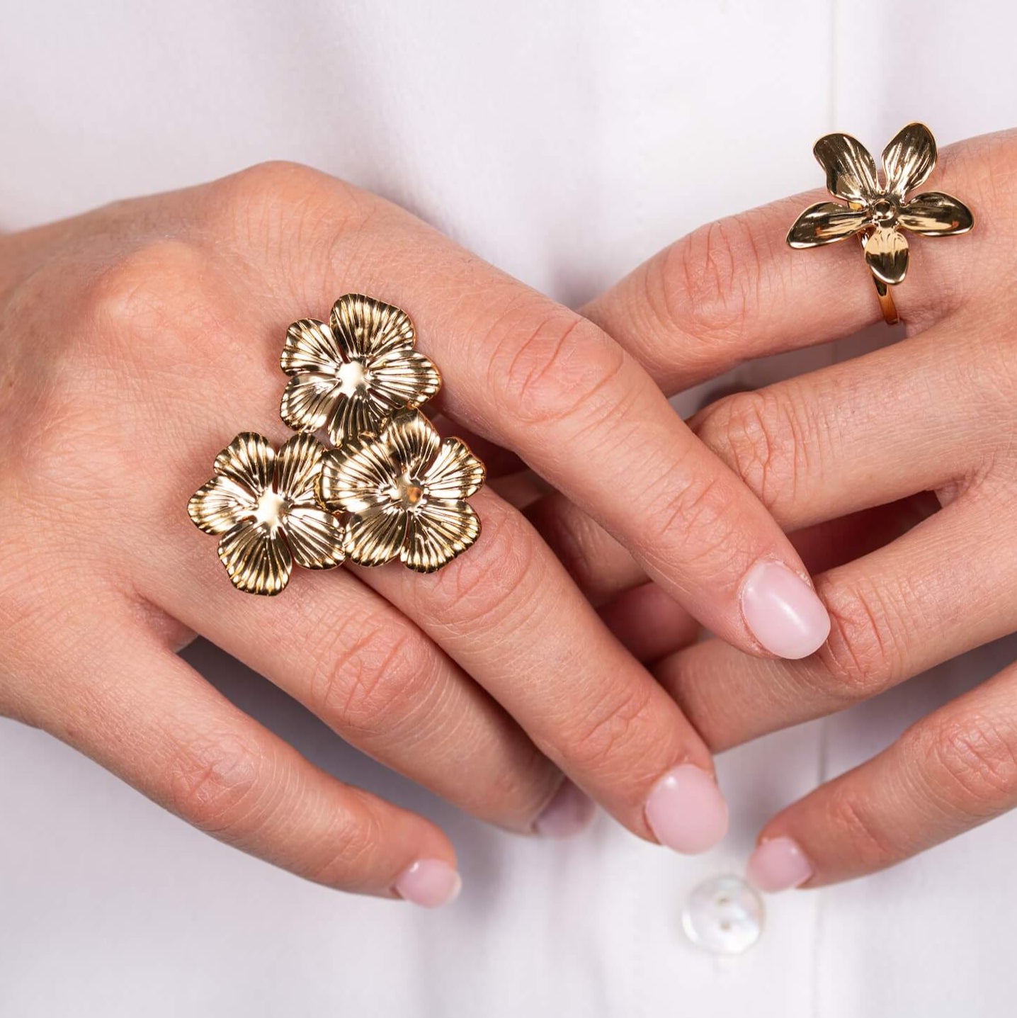 Bague réglable fleur XL Clara