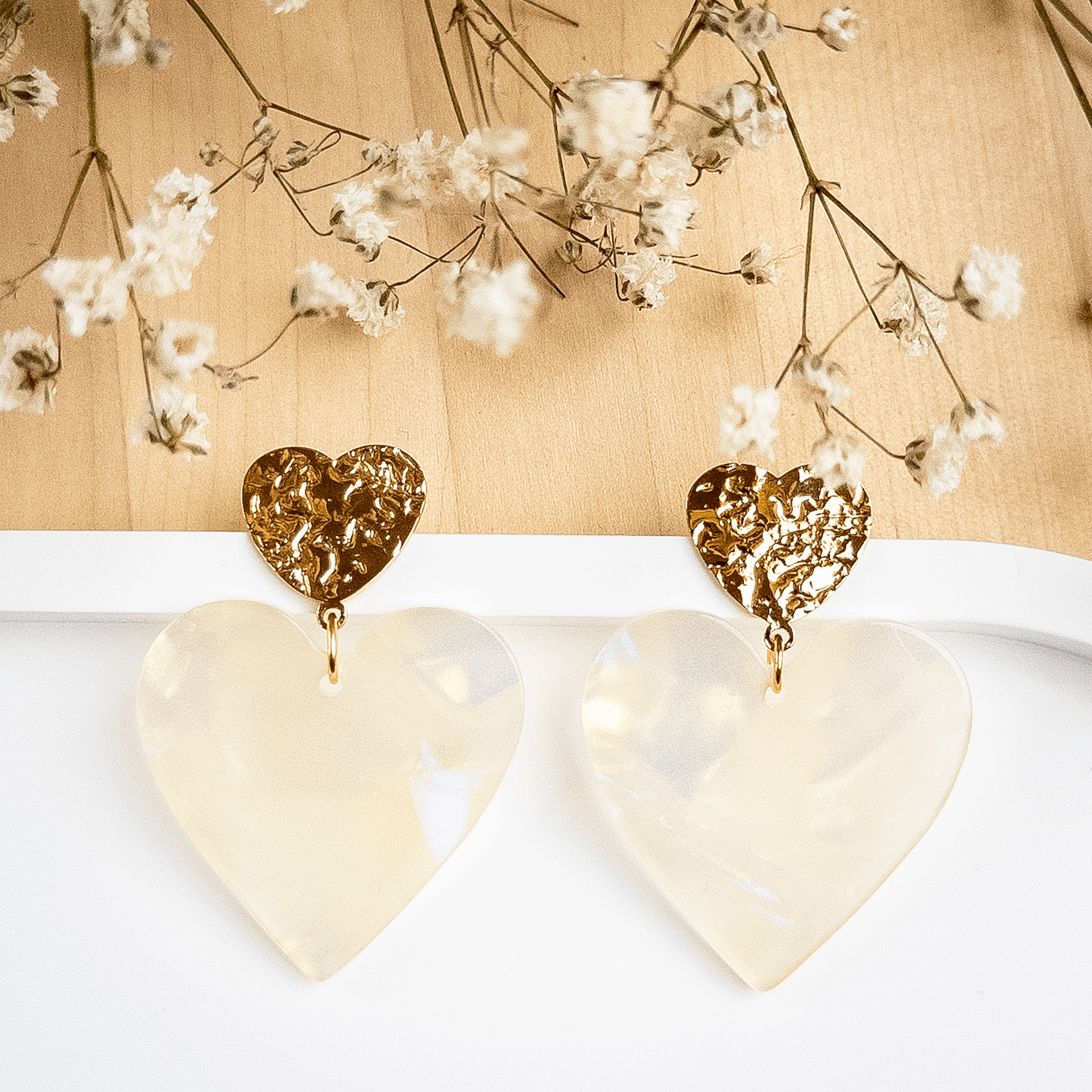 Boucles d'oreilles Andréa - Jaune irisé