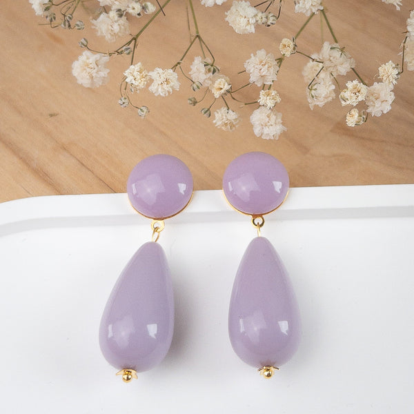 Boucles D'oreilles Clips Vintage En Métal - Pendantes, Occasion Très Bon état