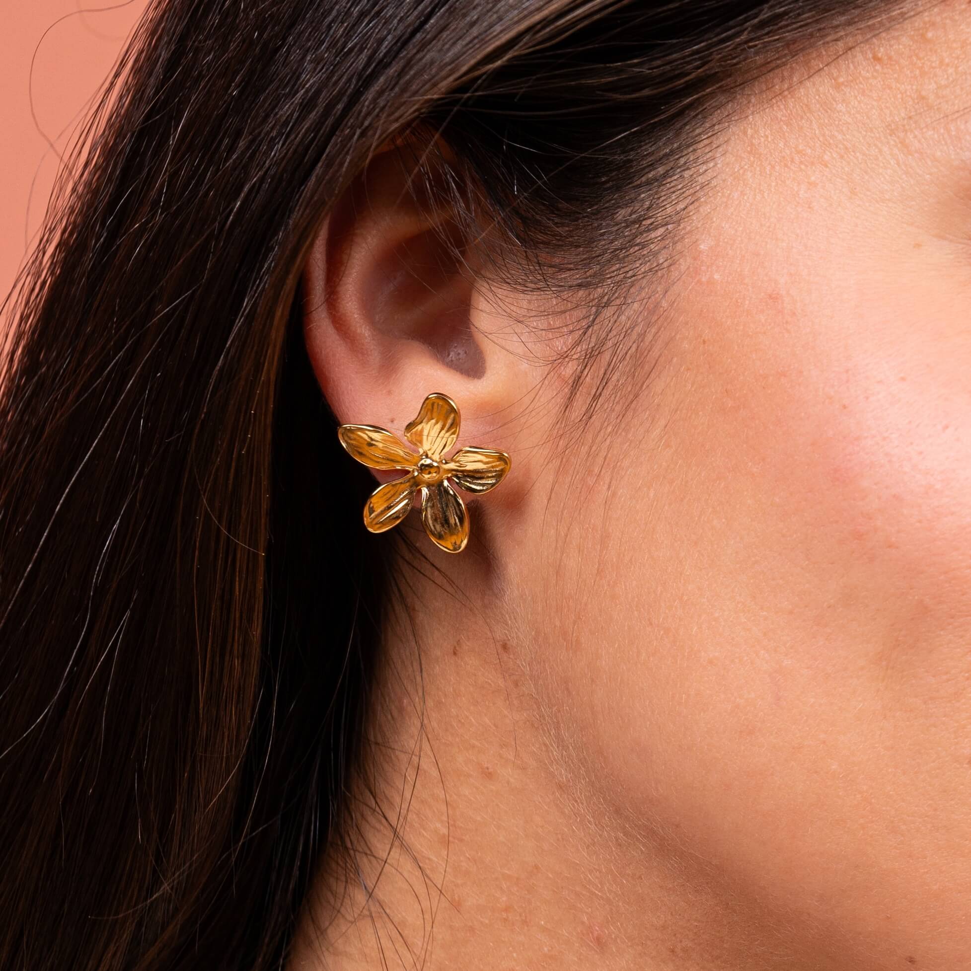 Boucles d'oreilles puces fleur Orphée