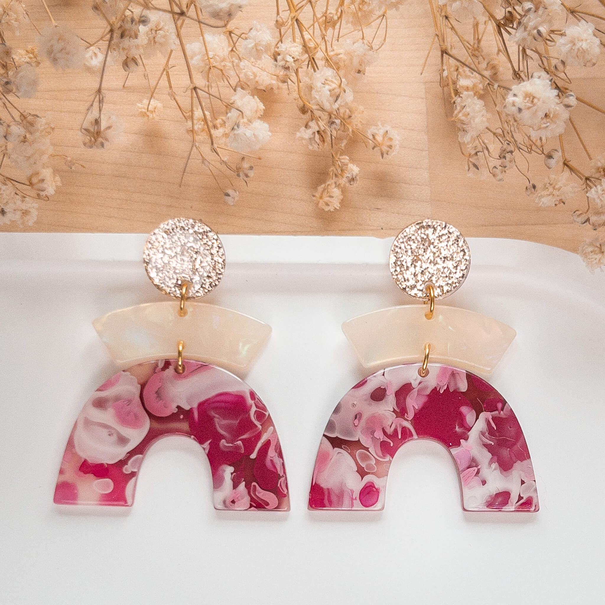 Boucles d'oreilles Philippine - Rose - Numette