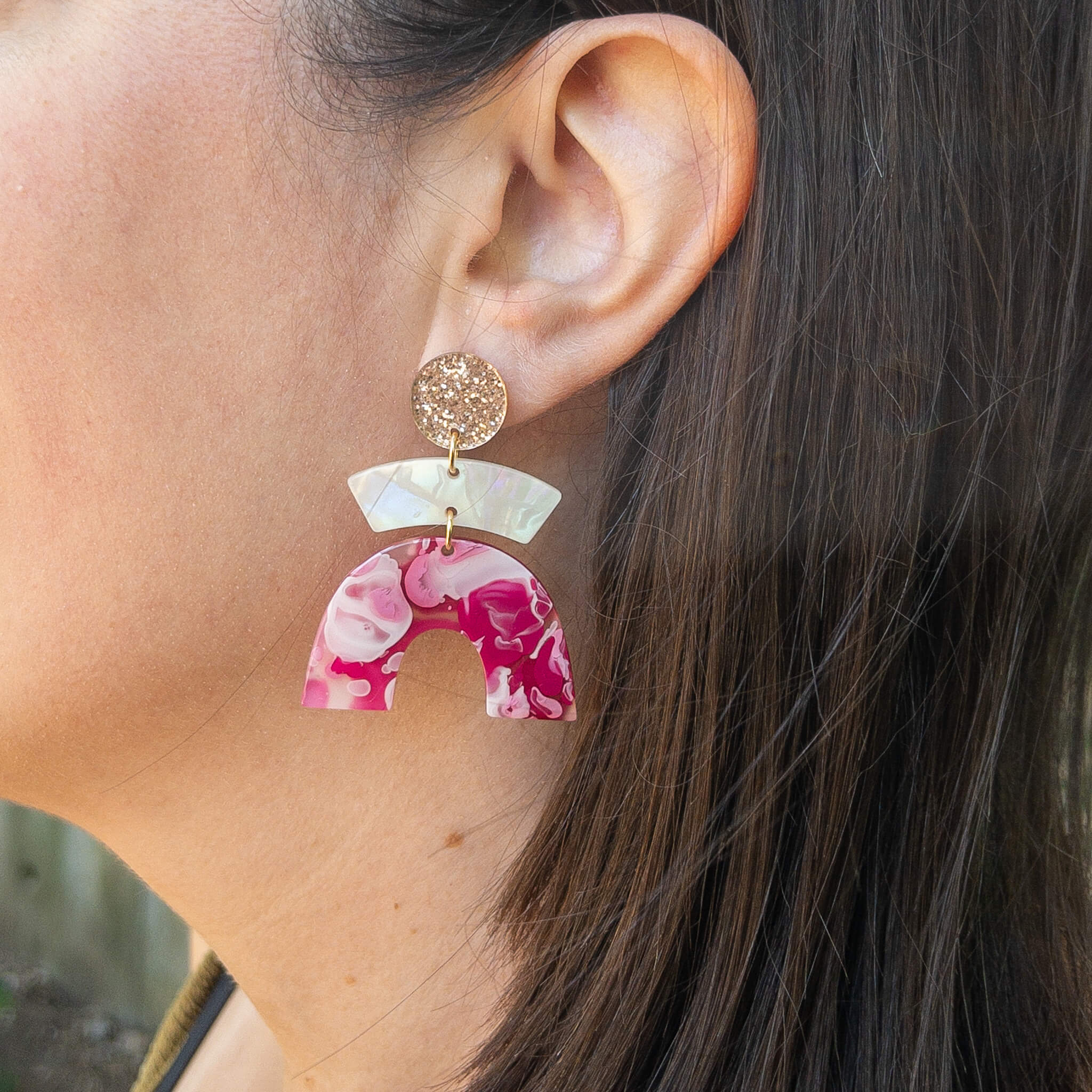 Boucles d'oreilles Philippine - Rose - Numette