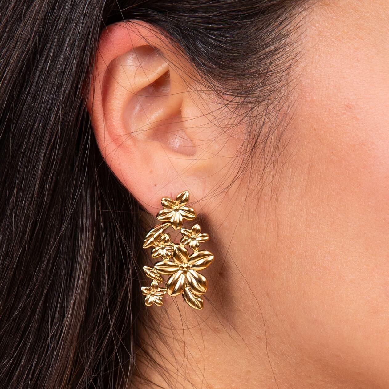 Boucles d'oreilles puces XL fleur Sofia