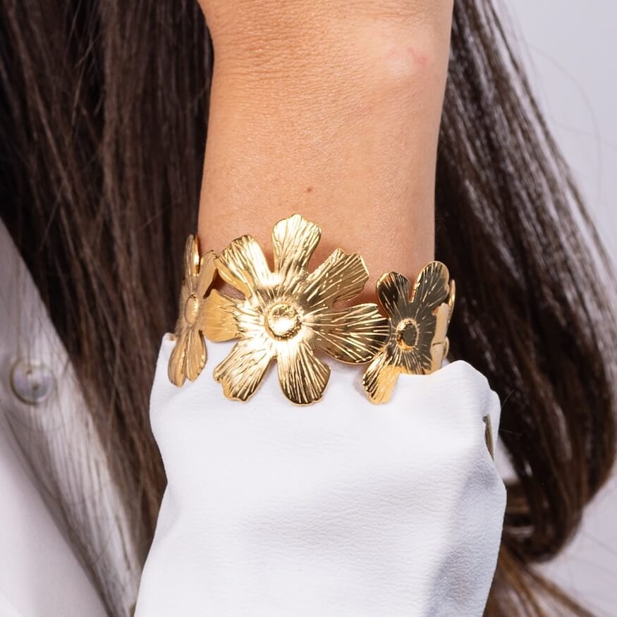 Bracelet jonc fleurs Basile