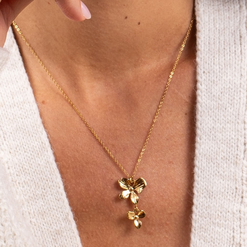Collier 2 fleurs Billie