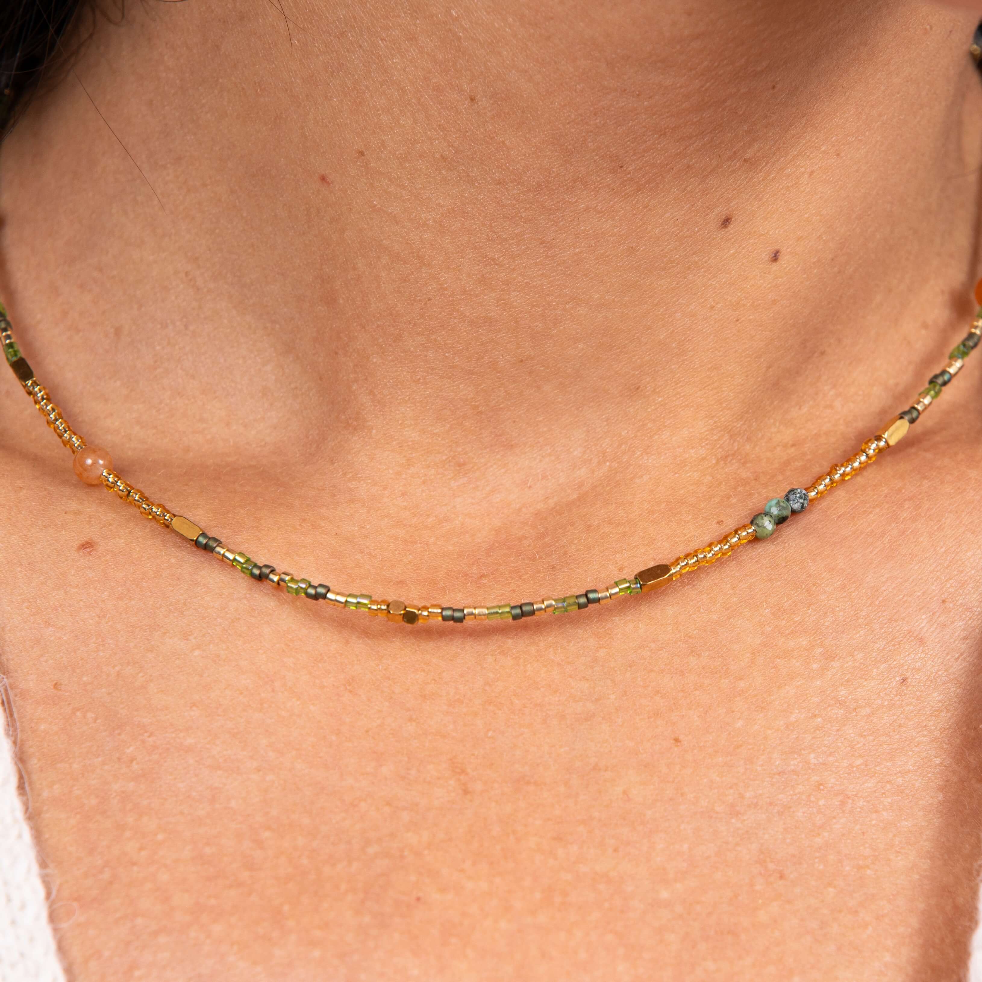 Collier en perles Mathis - Vert