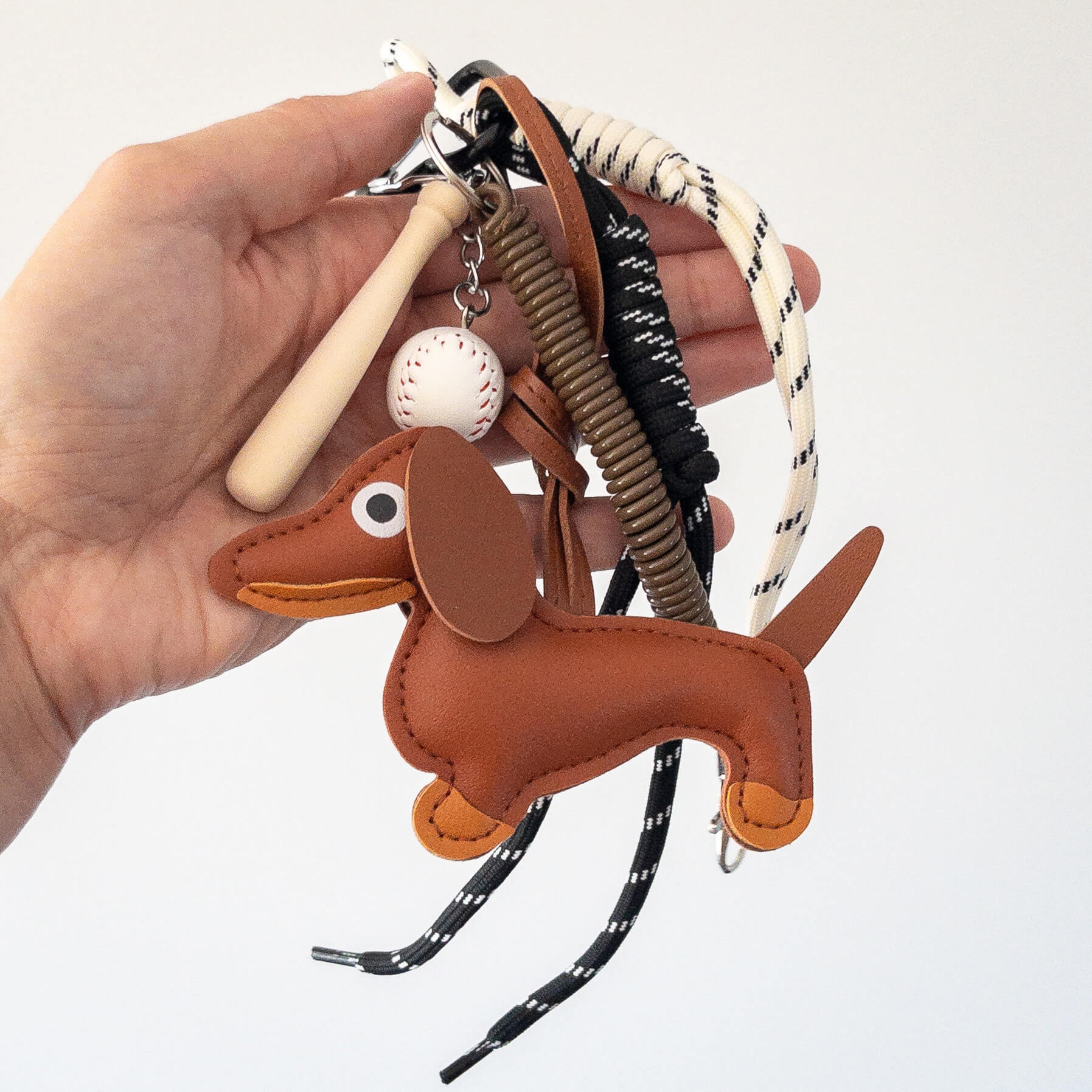 Grigri de sac Teckel & Baseball - Marron - Numette