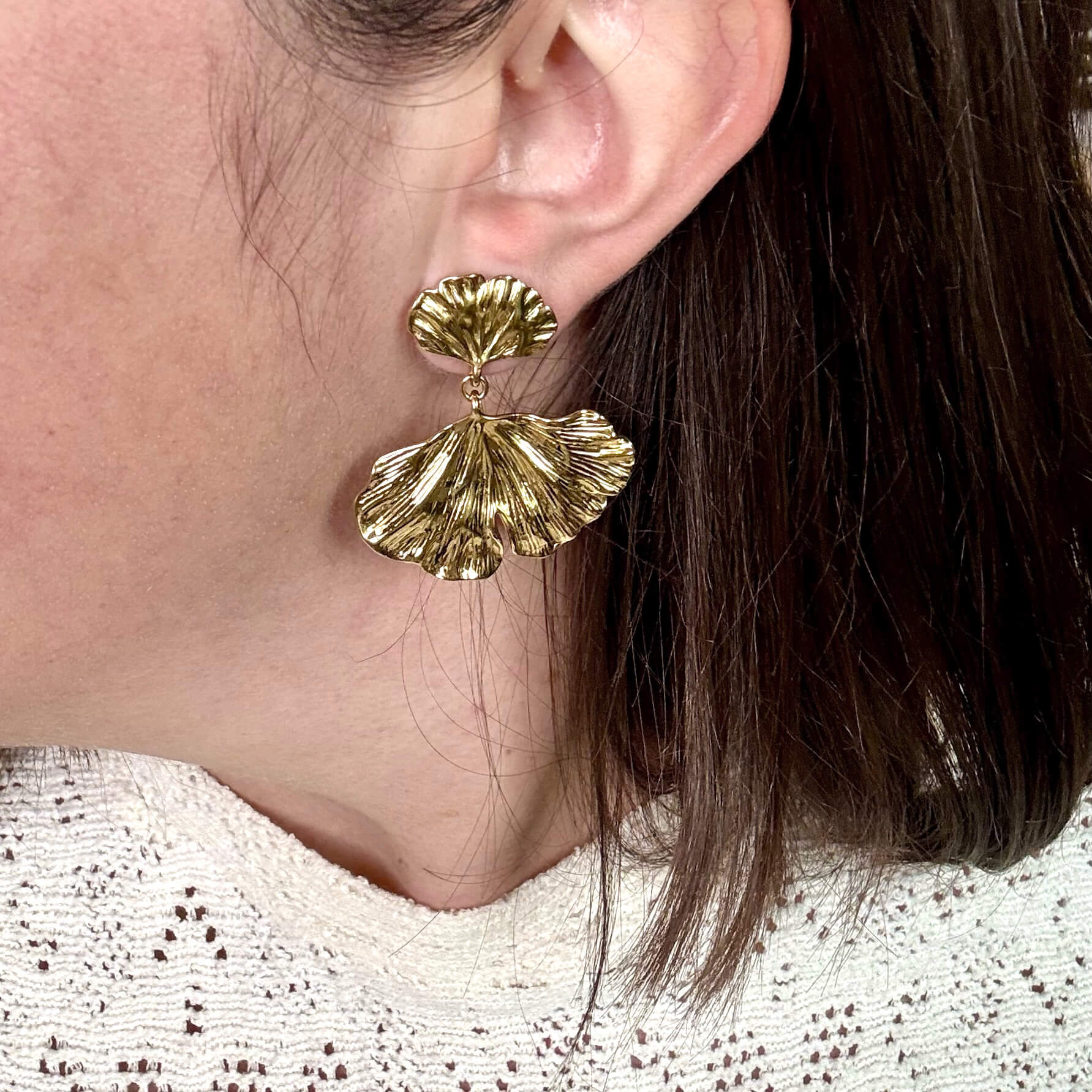 Boucles d'oreilles Ginkgo Constance