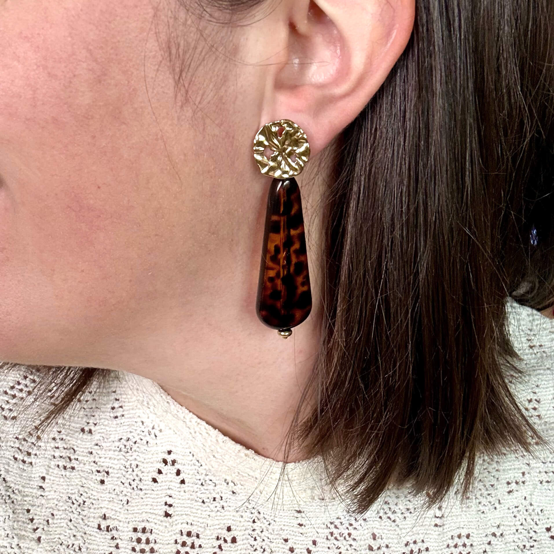 Boucles d'oreilles en résine Isabella - Léopard