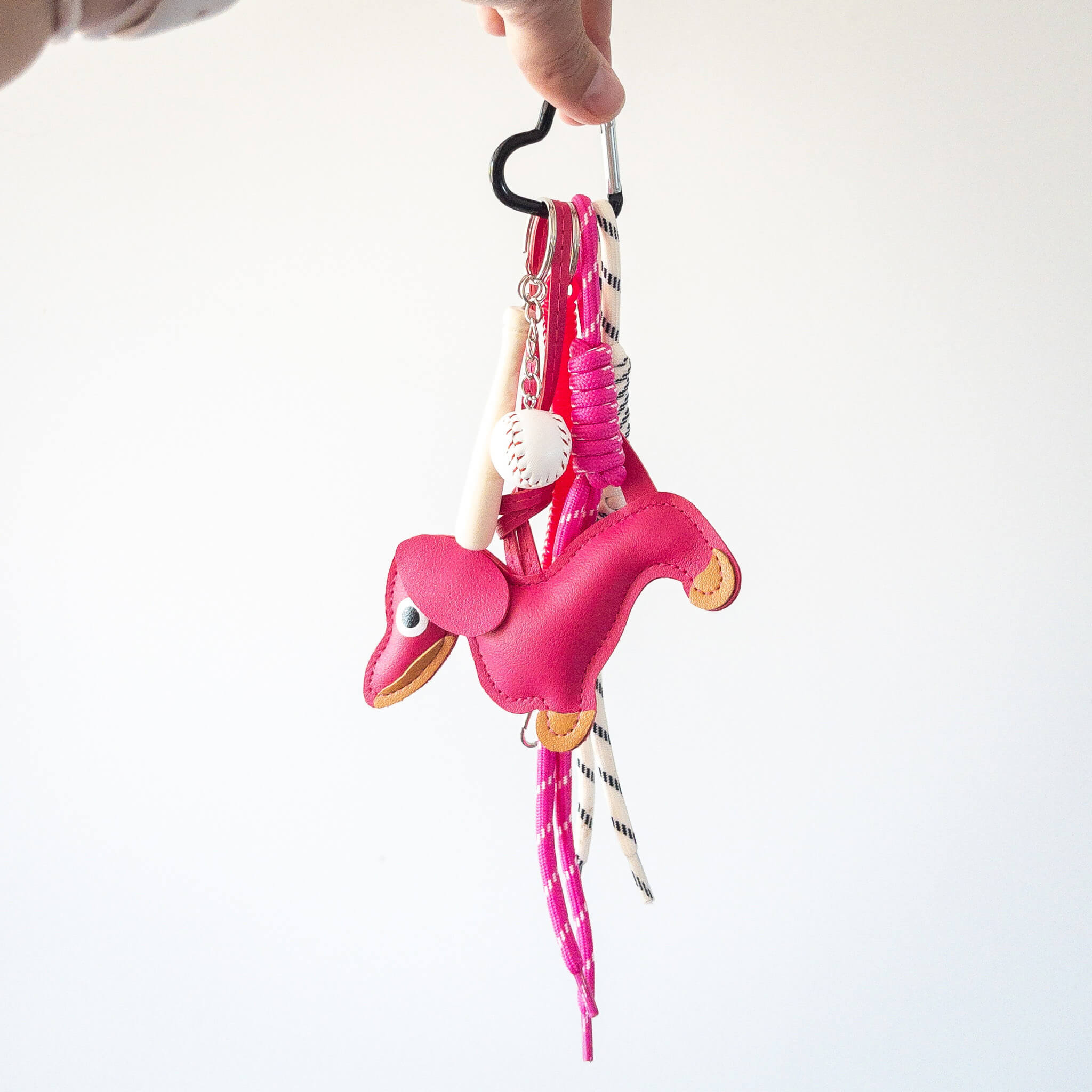 Grigri de sac Teckel & Baseball - Fuchsia