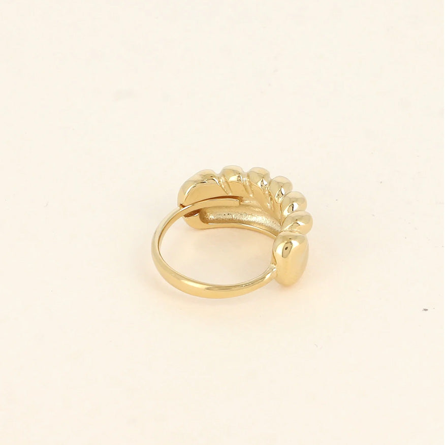 Bague 2 rangs lisse et tressée Agnès