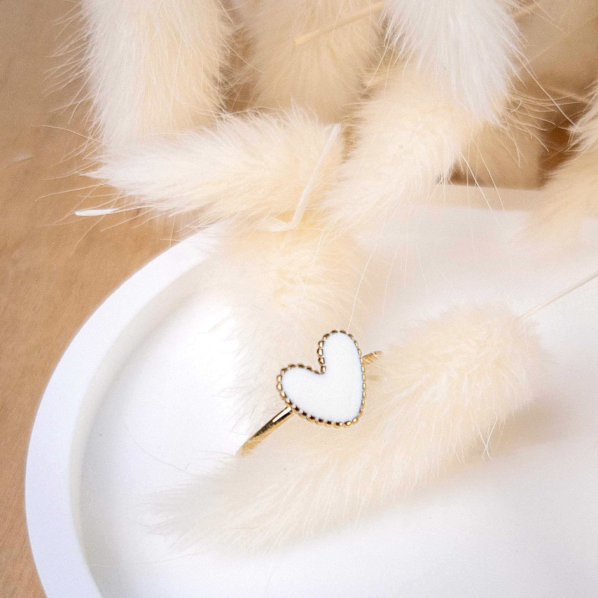 Bague coeur Martin - Blanc