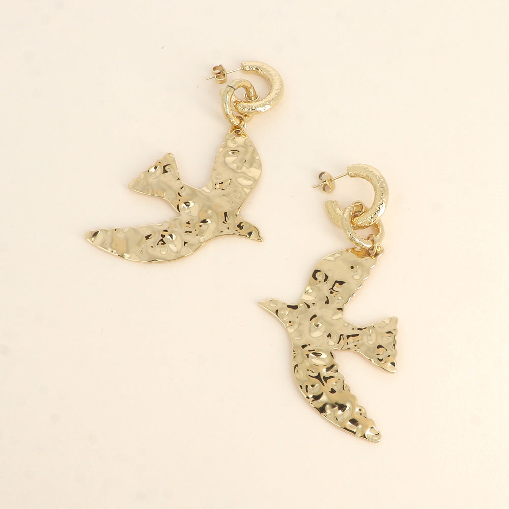 Créoles oiseaux martelés Birdy - Doré