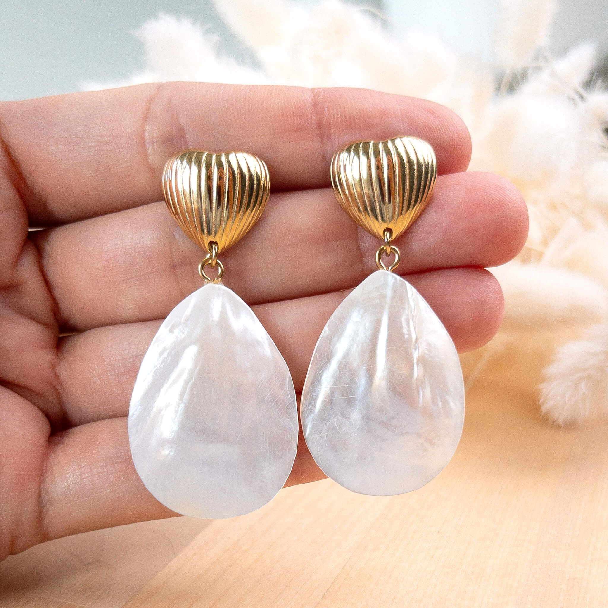 Boucles d'oreilles en nacre - Célia