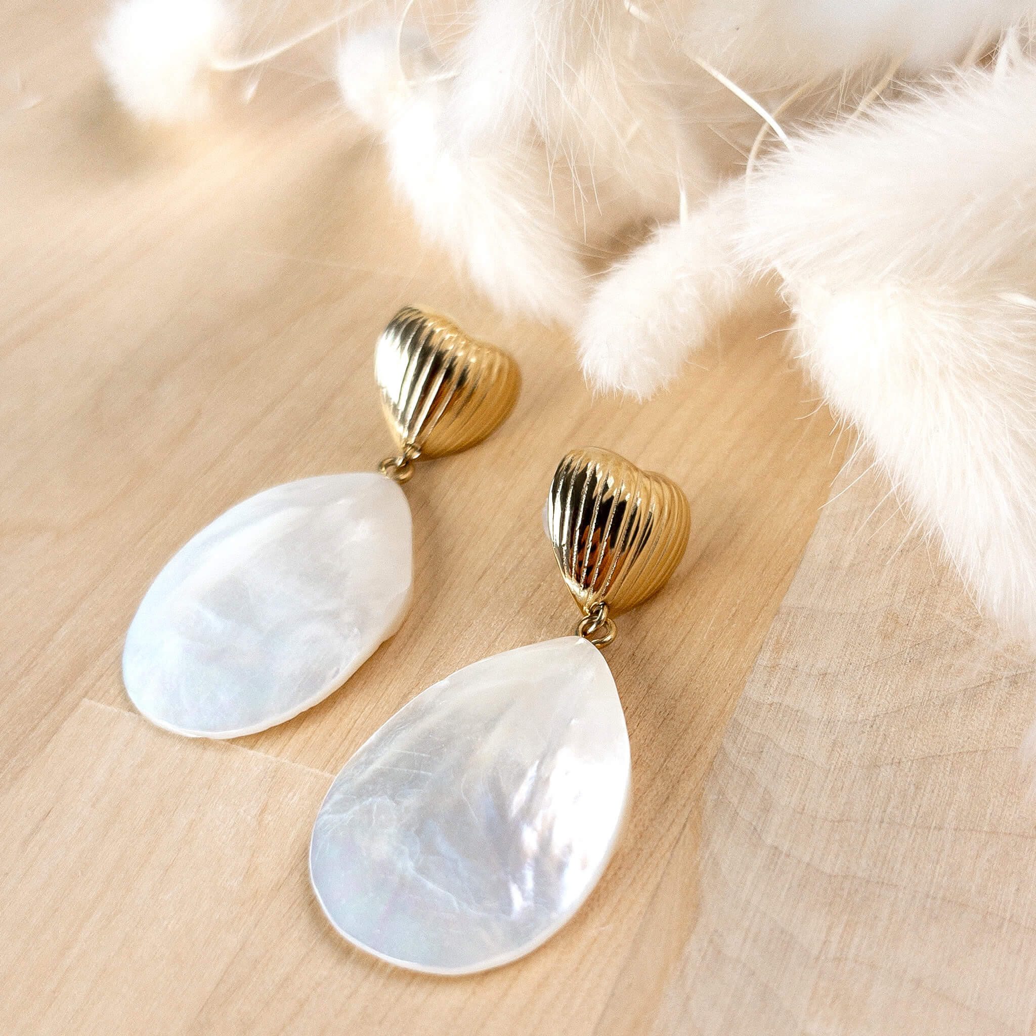 Boucles d'oreilles en nacre - Célia