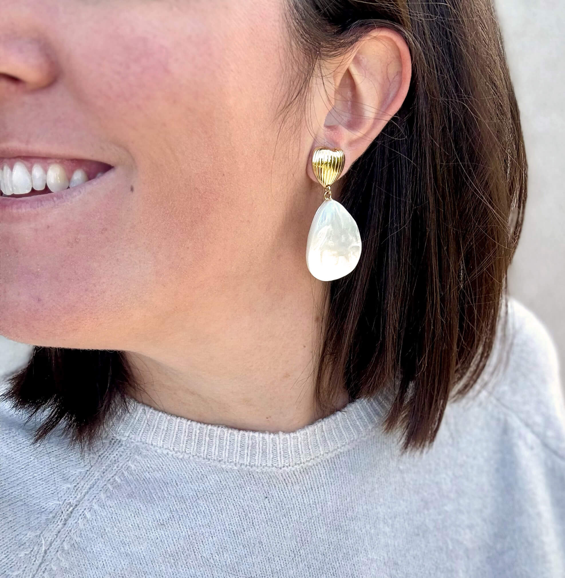 Boucles d'oreilles en nacre - Célia
