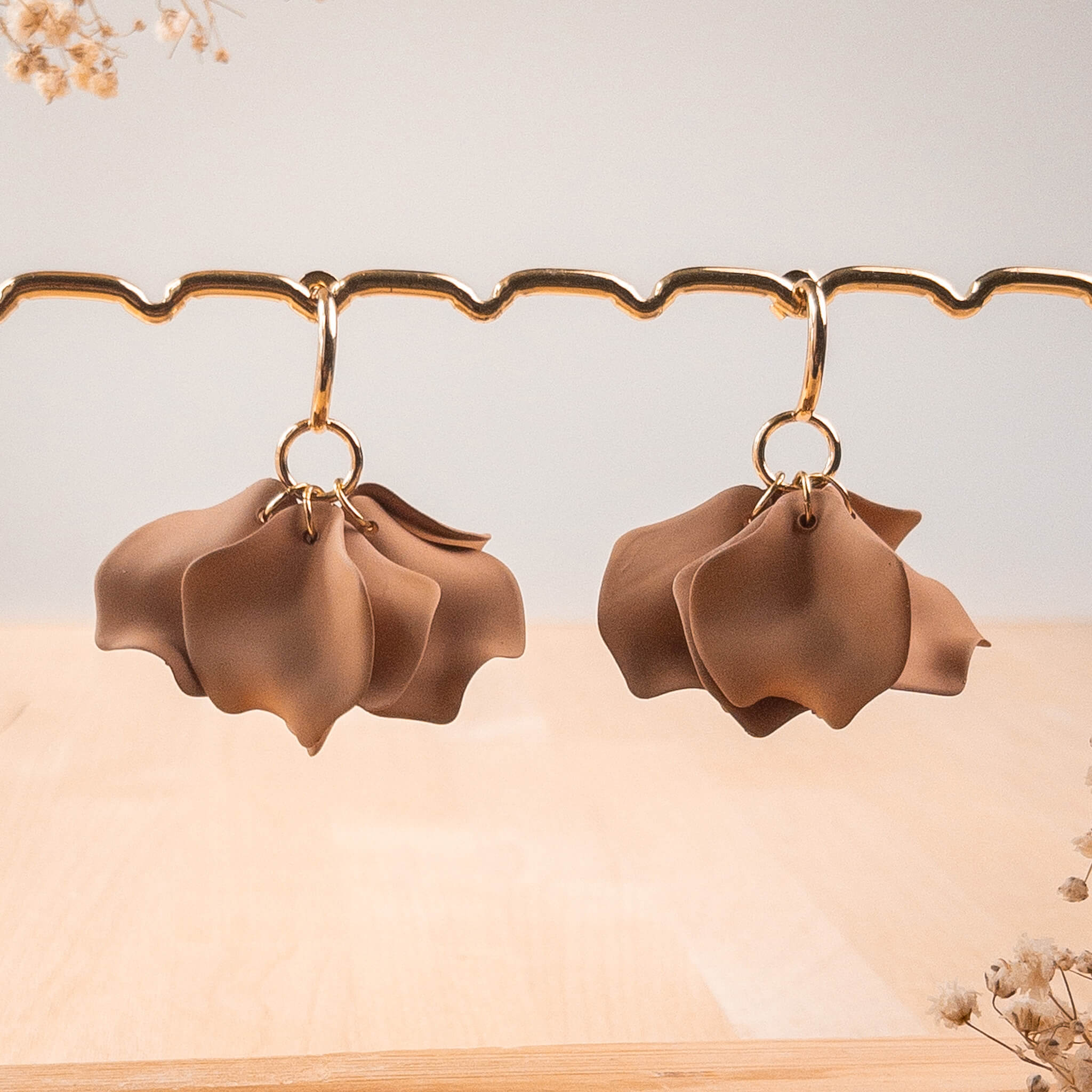 Boucles d'oreilles Elora - Café au lait