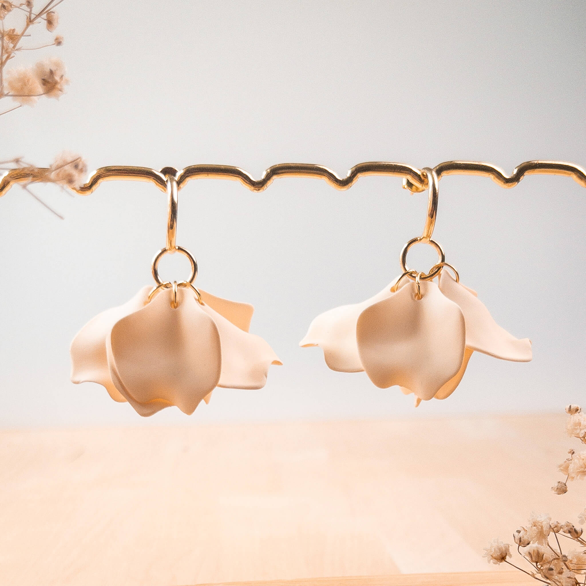 Boucles d'oreilles Elora - Ecru