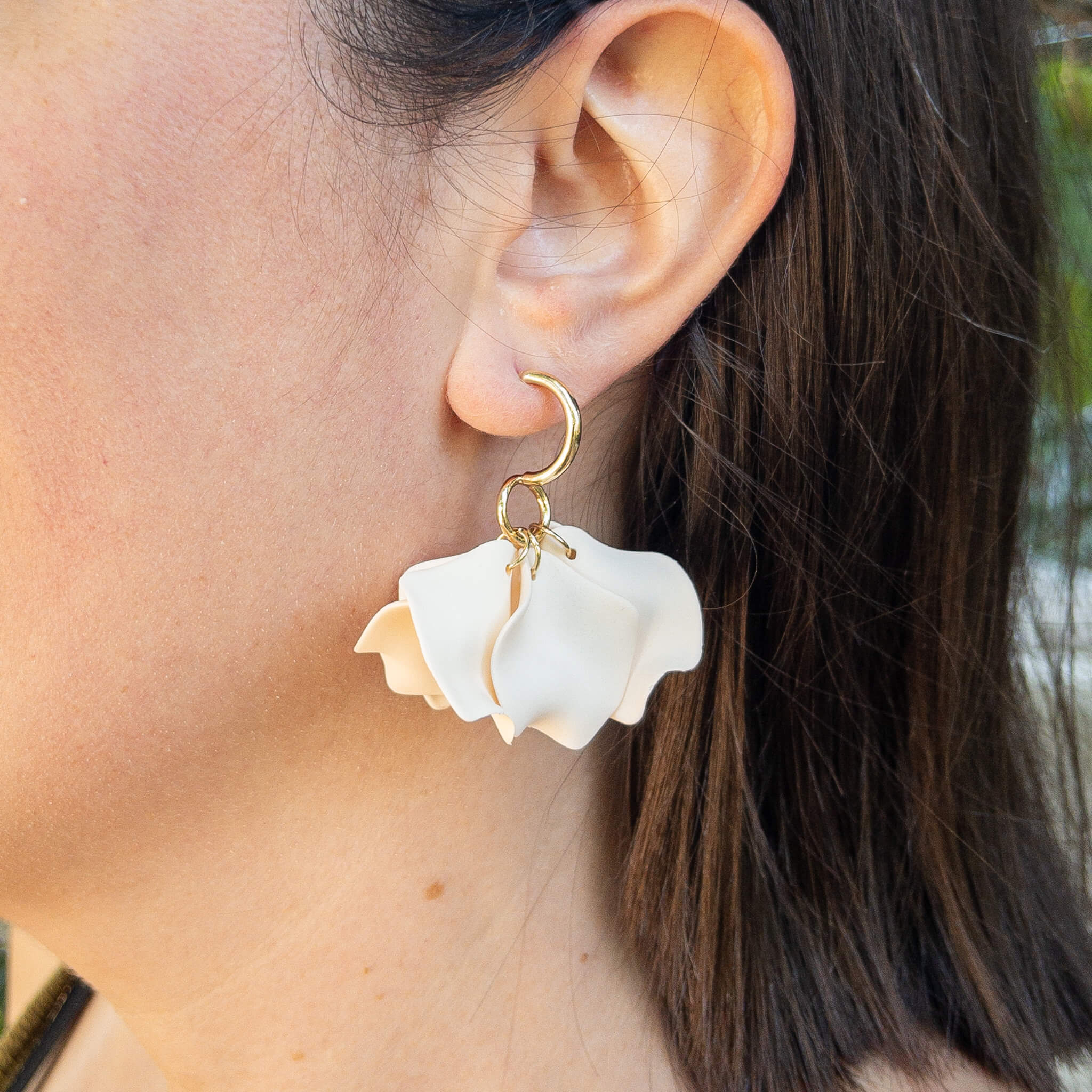 Boucles d'oreilles Elora - Ecru