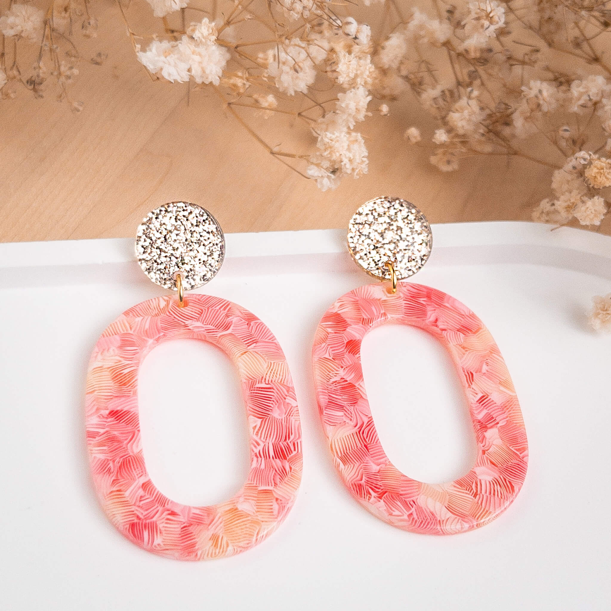 Boucles d'oreilles Liv - Mix rose