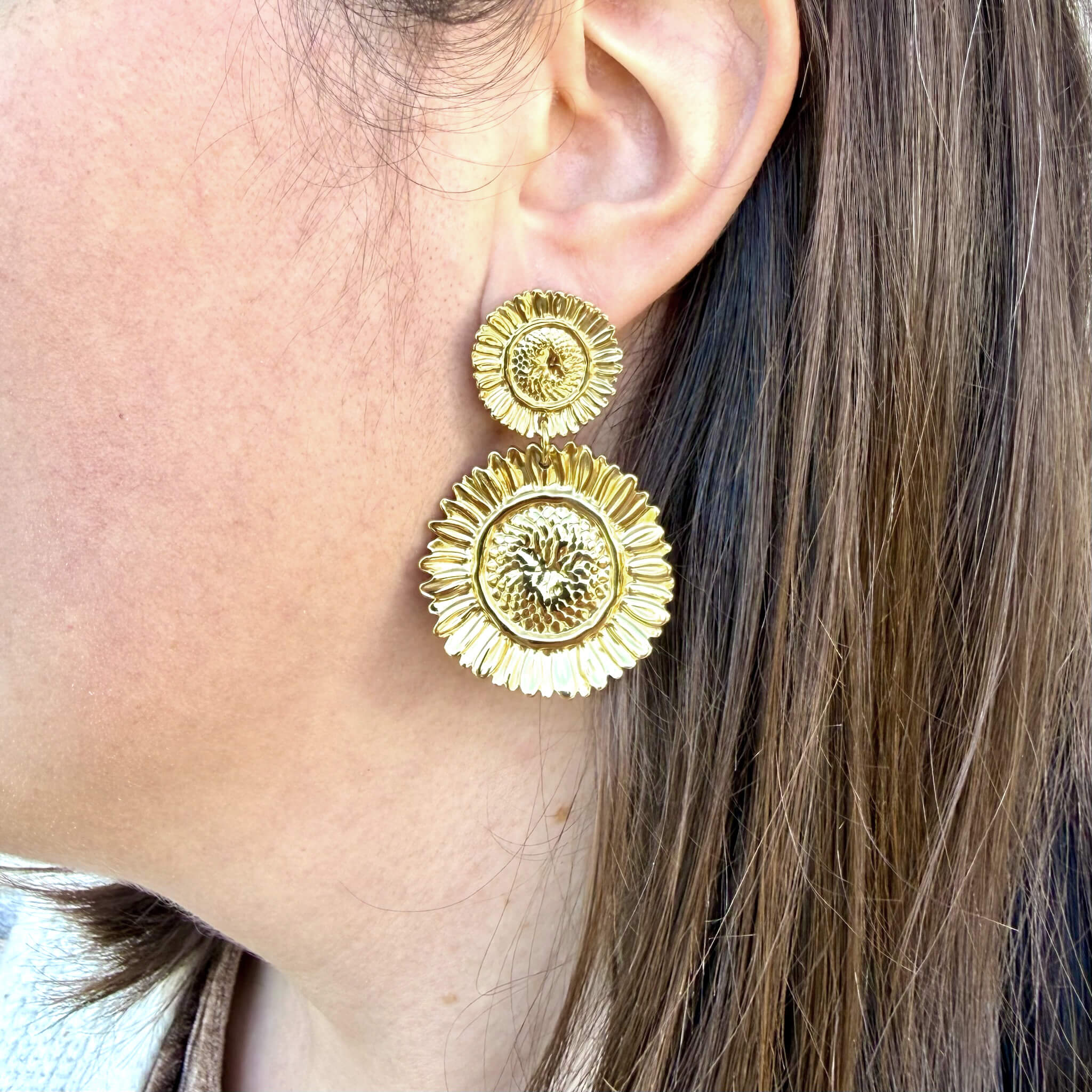 Boucles d'oreilles marguerite - Solange