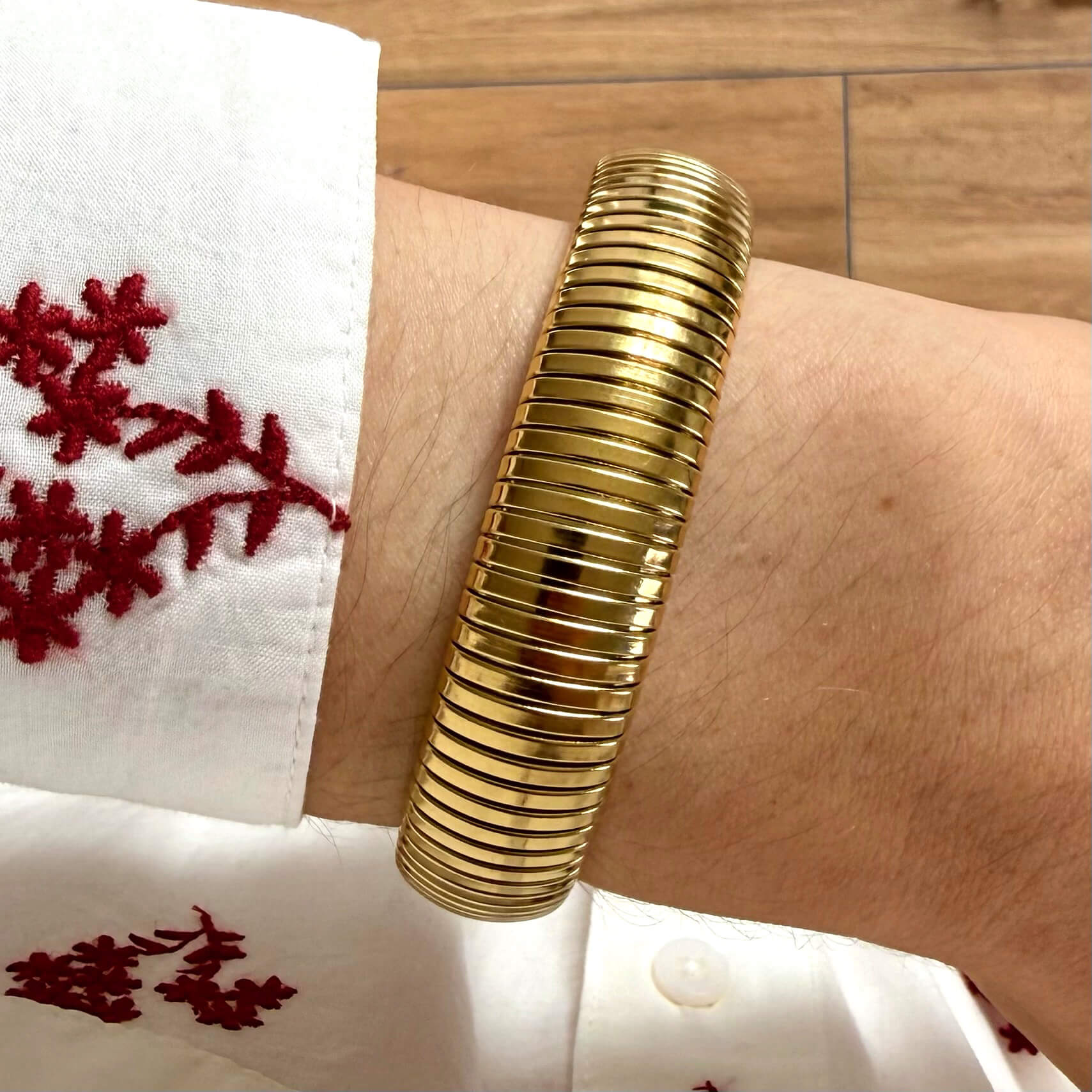 Bracelet élastique maille épaisse Harold - Doré
