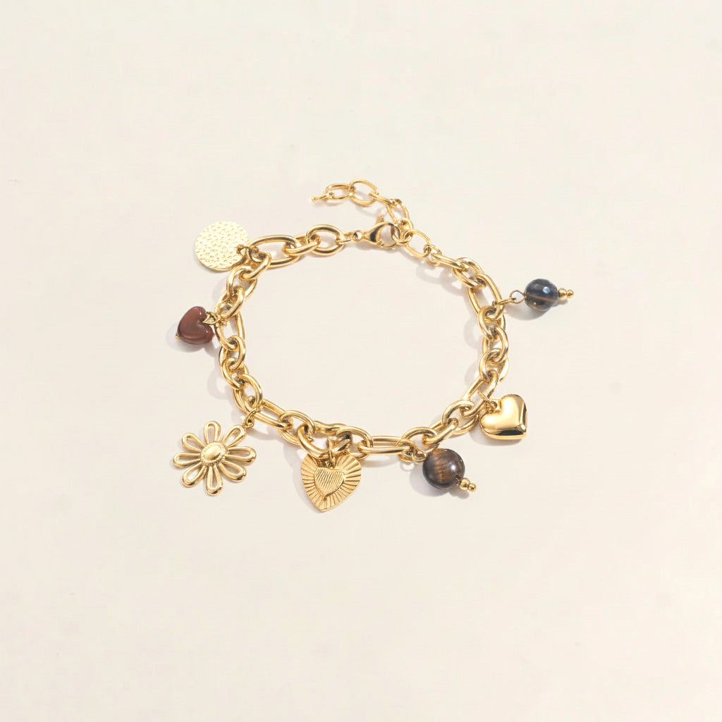 Bracelet à breloques Félix - Brun