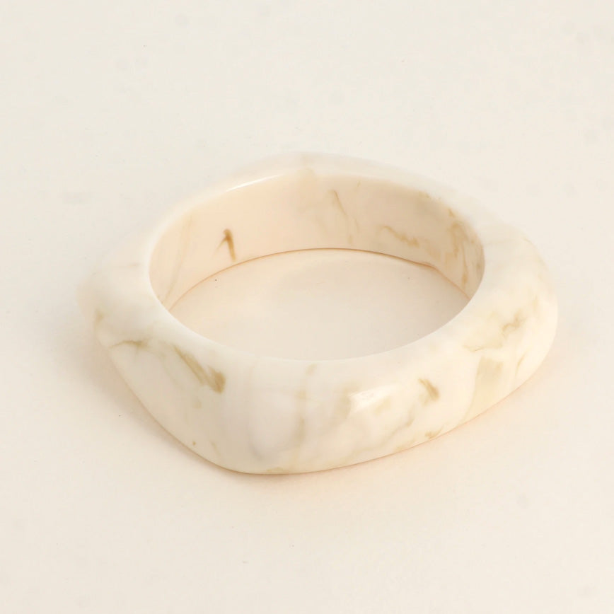 Manchette carré en résine Lune - Ecru