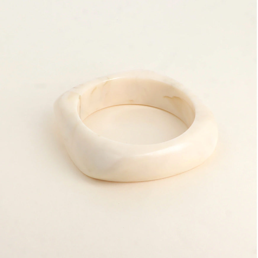 Manchette carré en résine Lune - Ecru