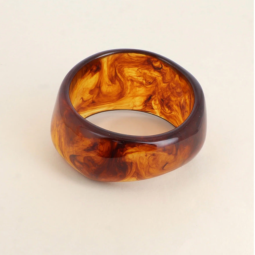 Manchette épaisse asymétrique Sépia - Ambre