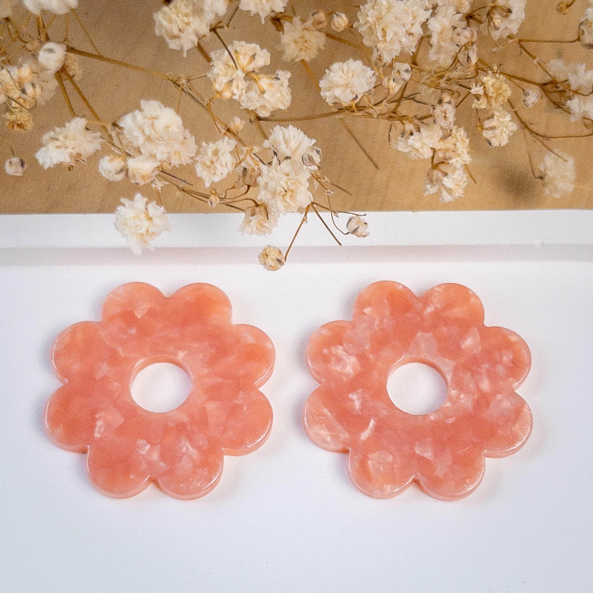Breloques fleurs Odette - 30 mm - Rose