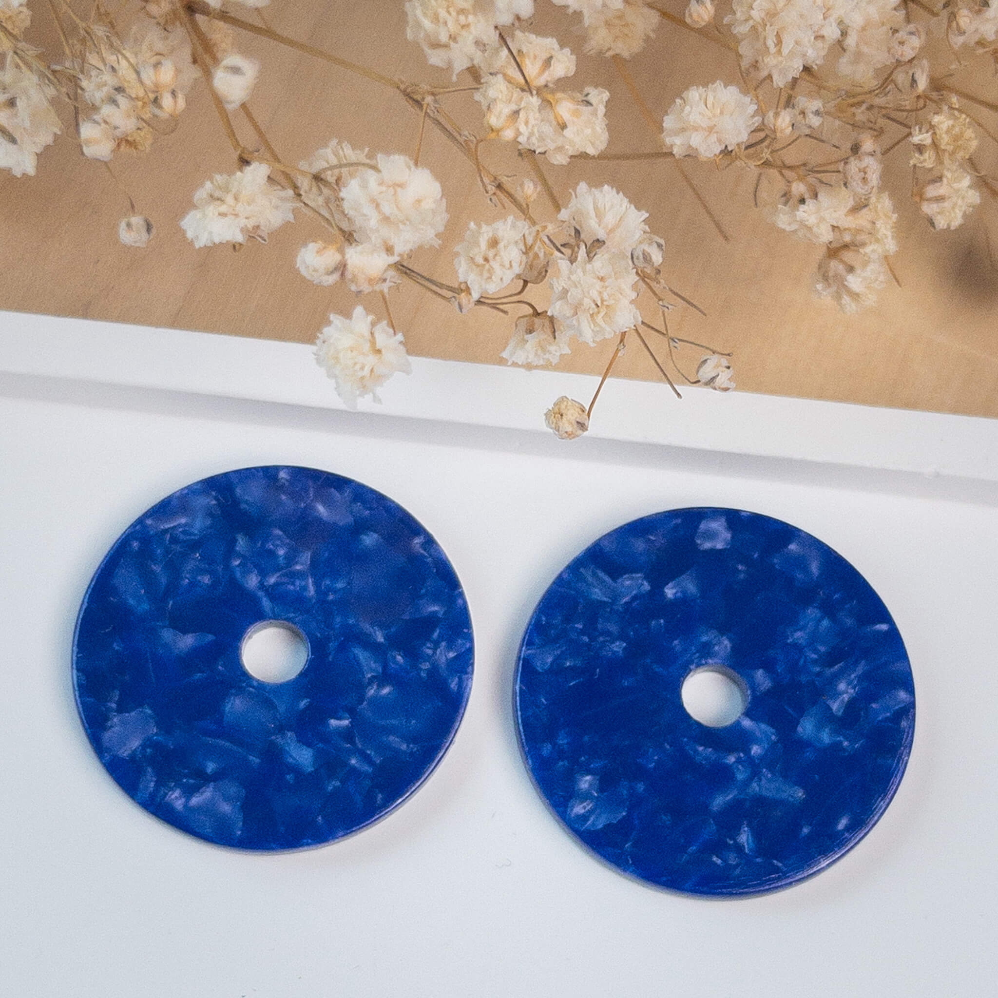 Breloques fleurs Aurore - 30 mm - Bleu