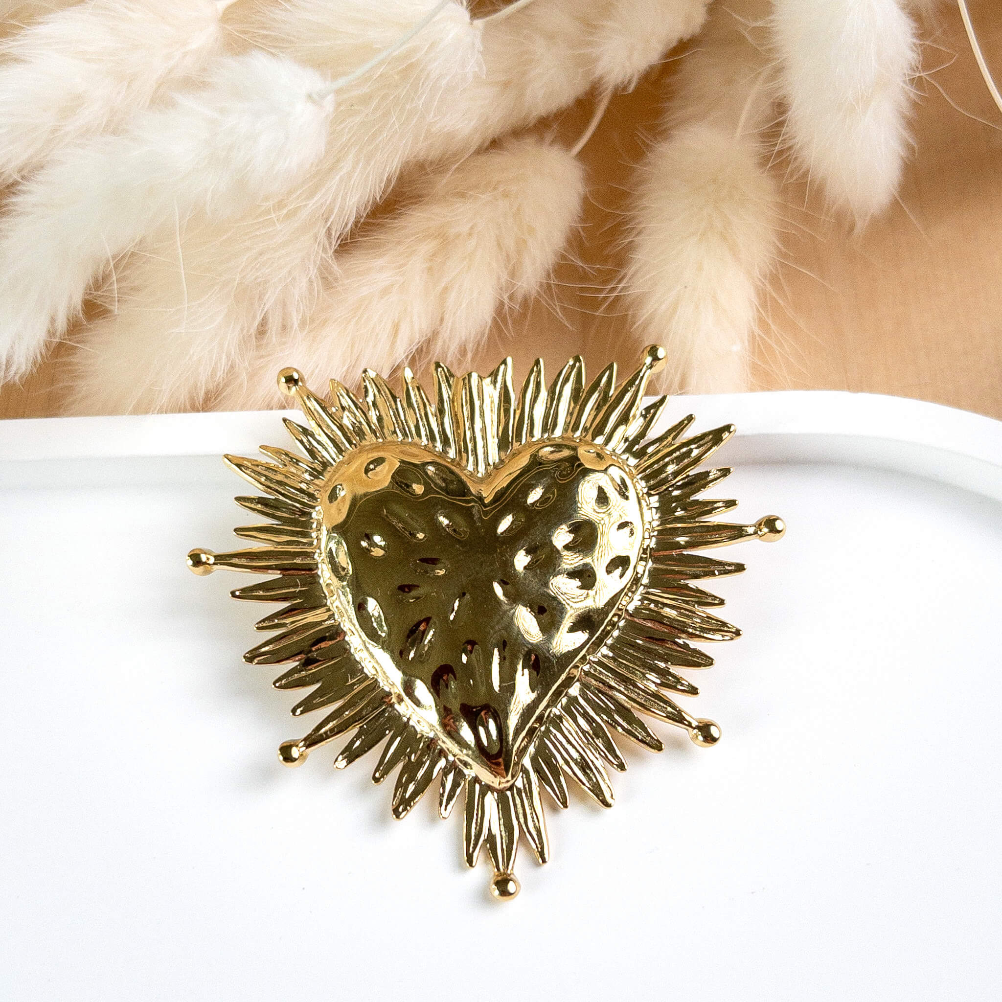Broche coeur ex-voto Ondine - Dorée