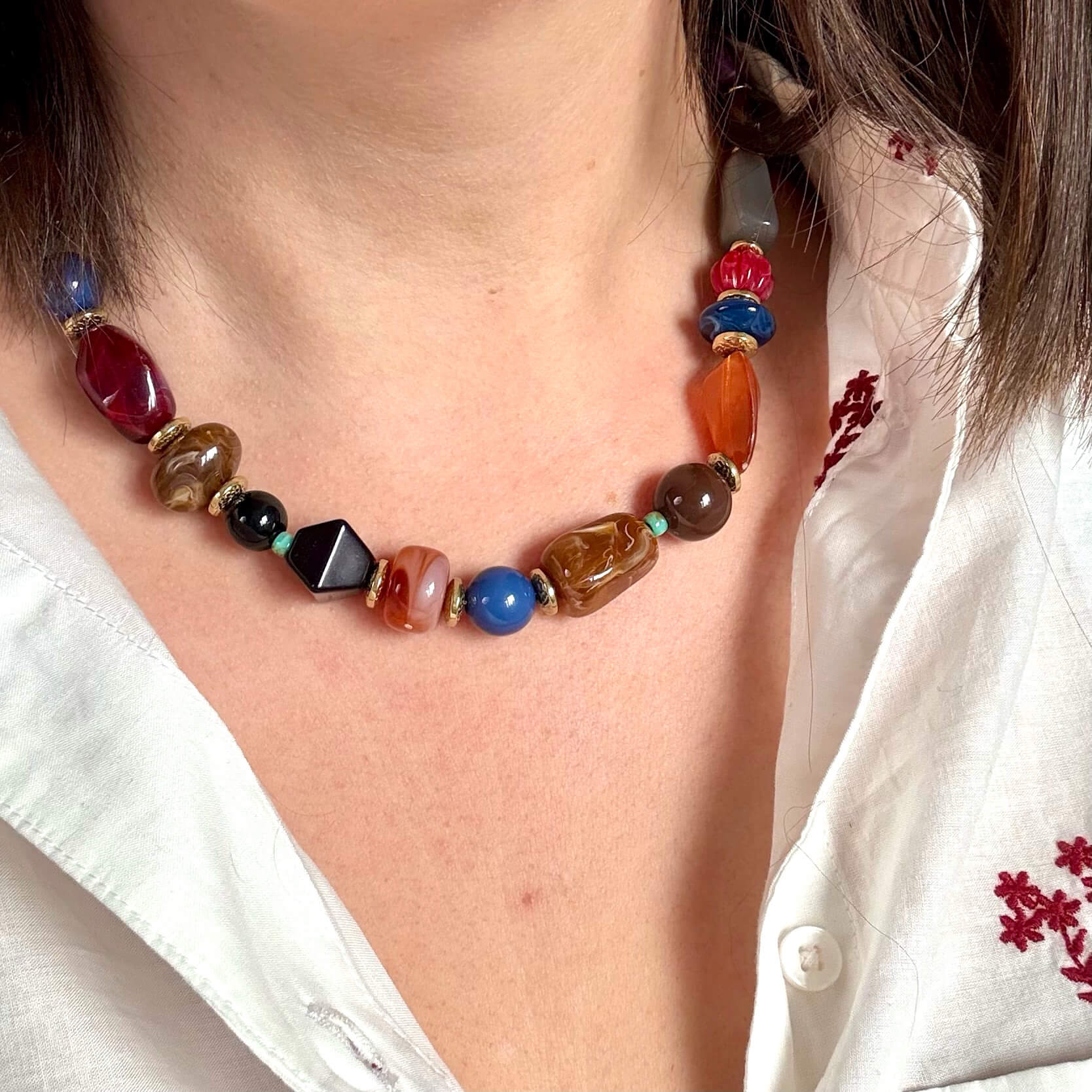 Collier en résine Béryl - Multicolore