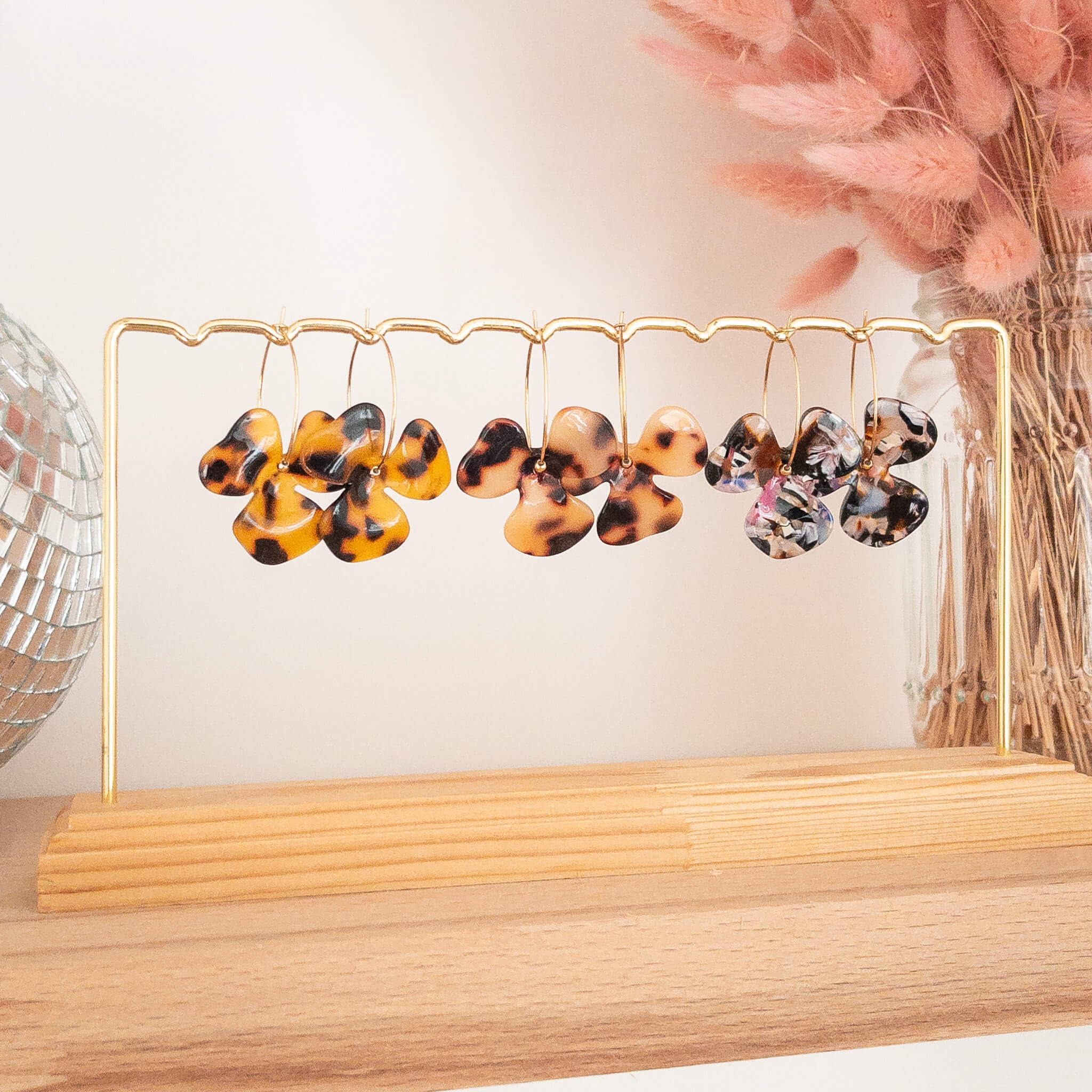 Boucles d'oreilles Sybille - Ecaille jaune