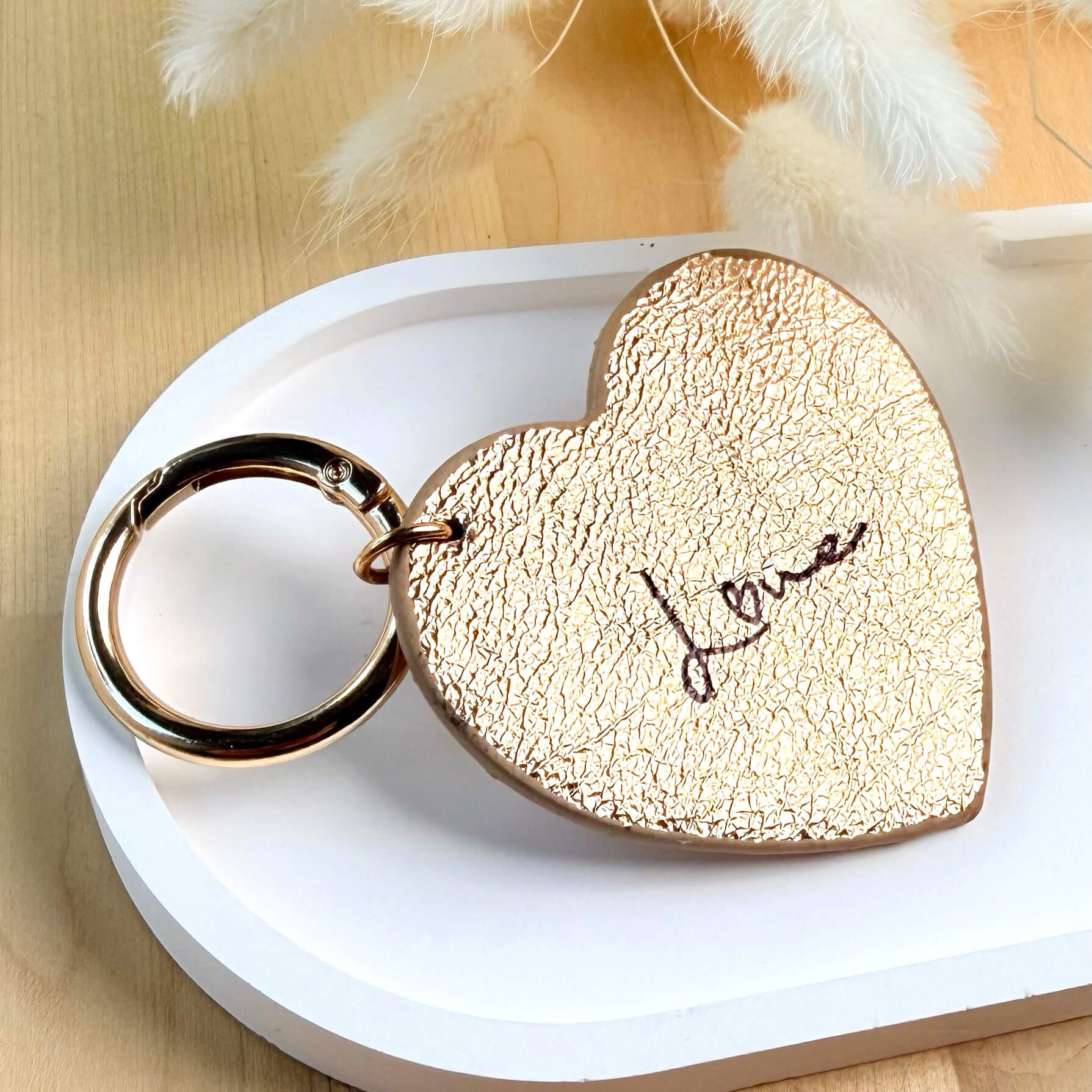 Porte-clé en similicuir Love