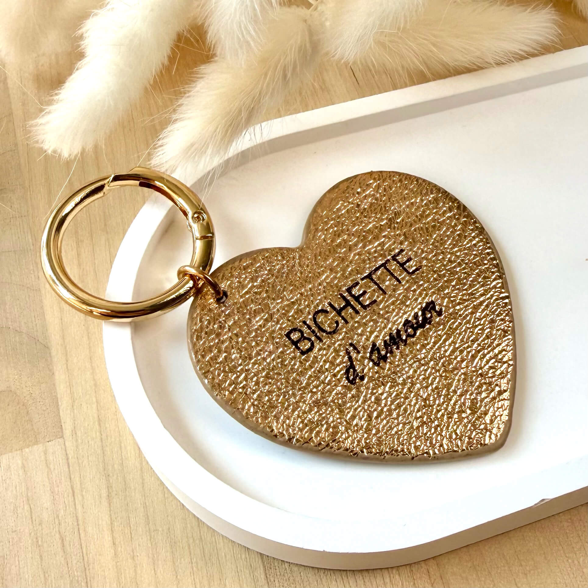 Porte-clé en similicuir Bichette d'Amour