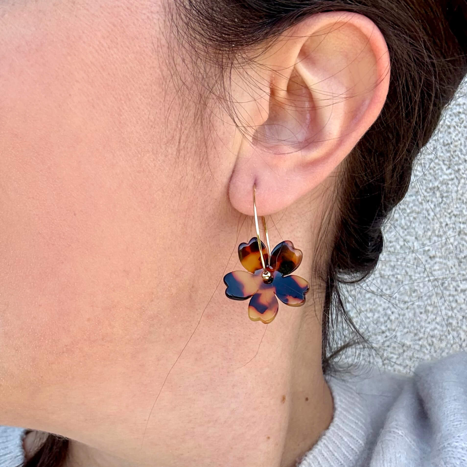 Boucles d'oreilles Rosa - Ecaille jaune