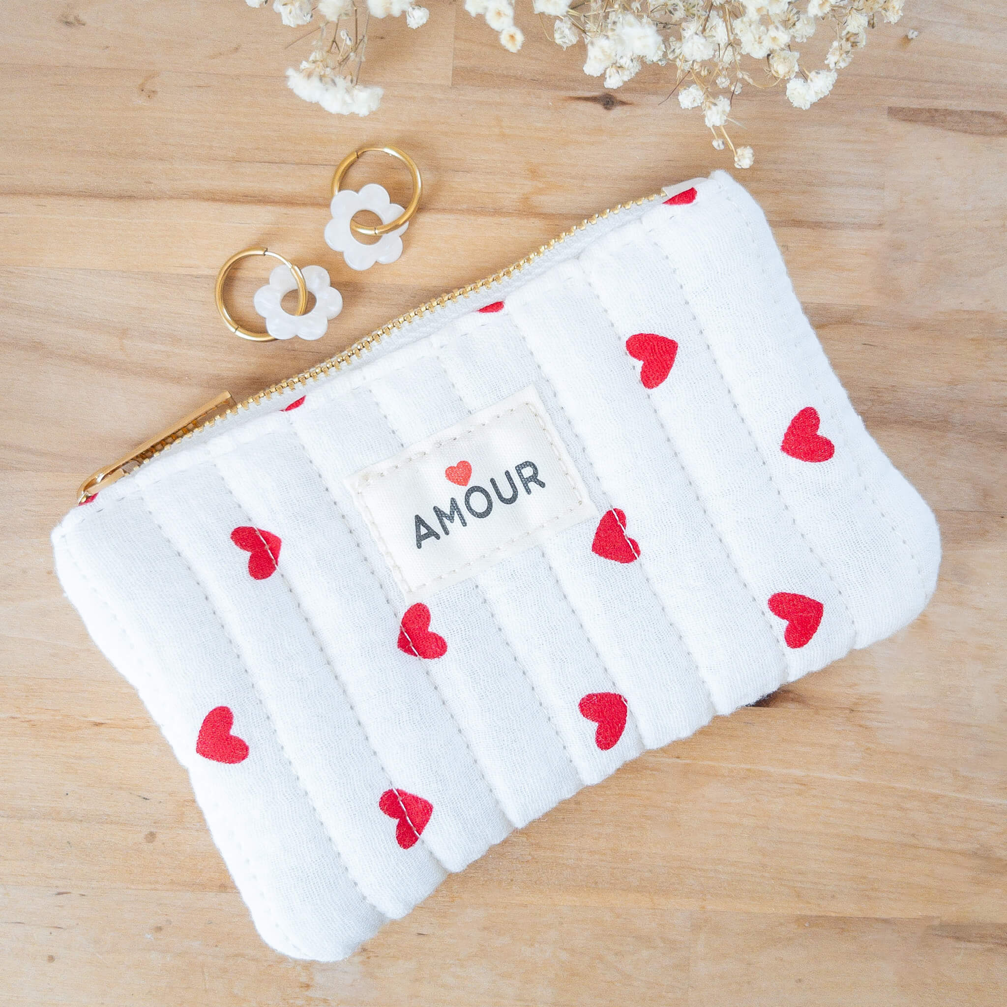 Pochette à bijoux Coeurs Rouges "Amour" - Numette
