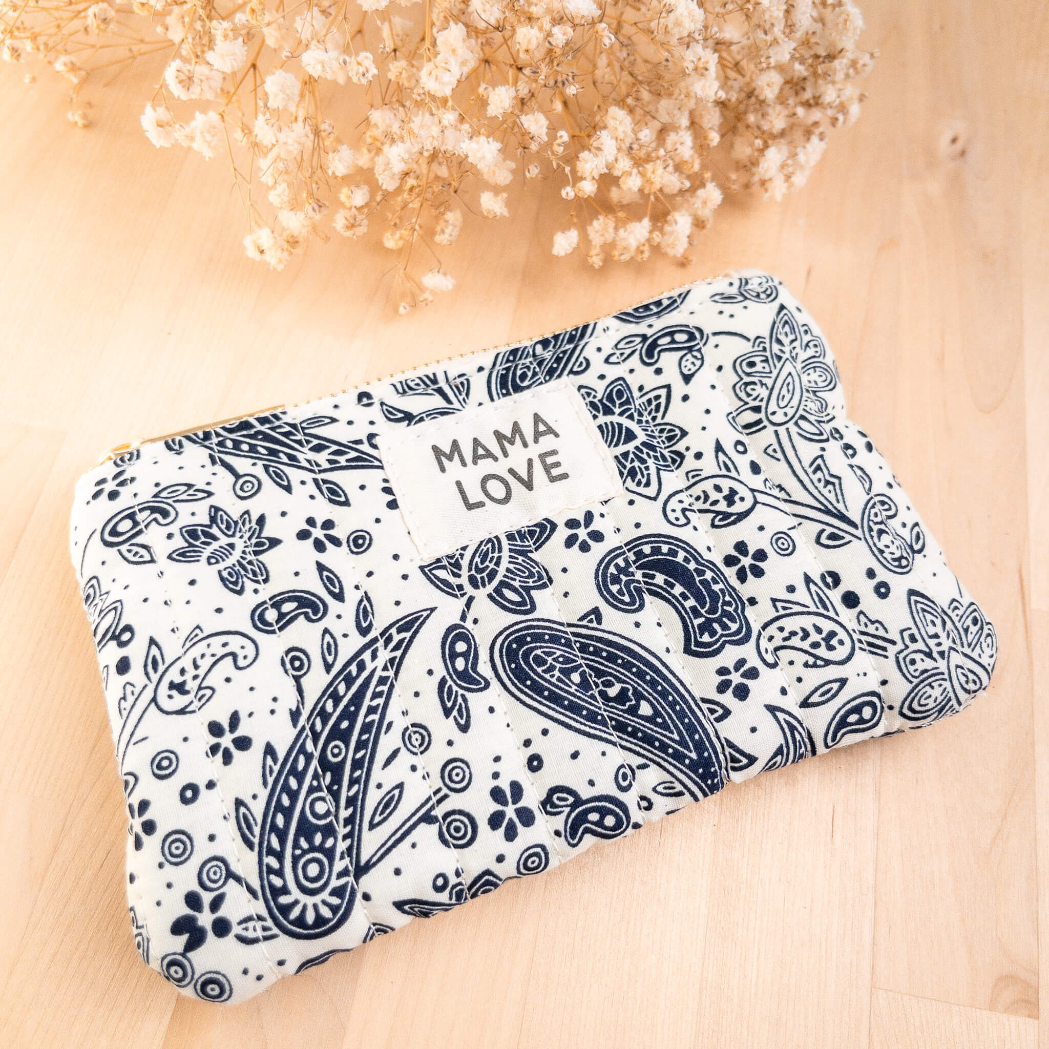 Pochette à bijoux - motif cachemire - Blanc - Numette